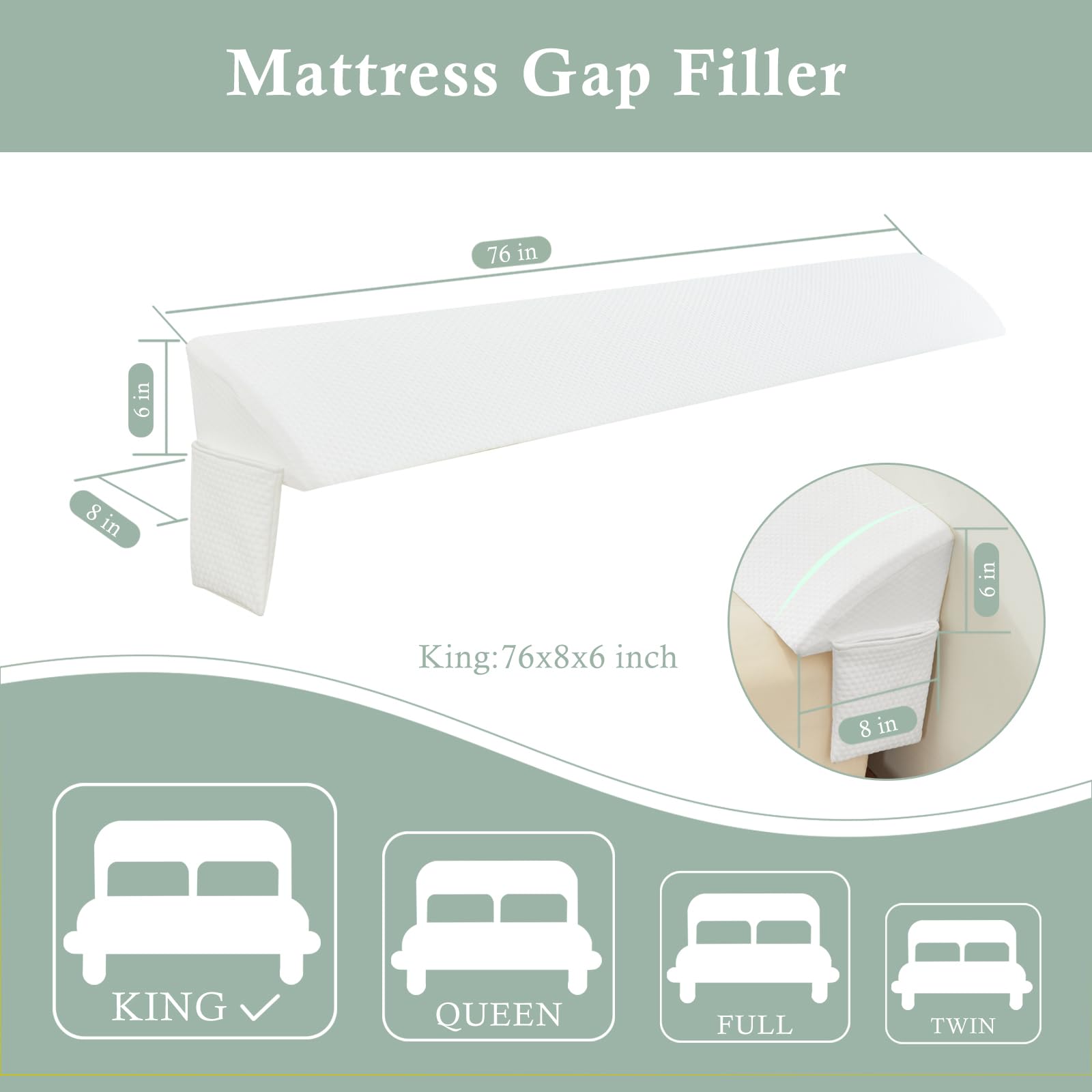 Bed Wedge Gap Filler King (76