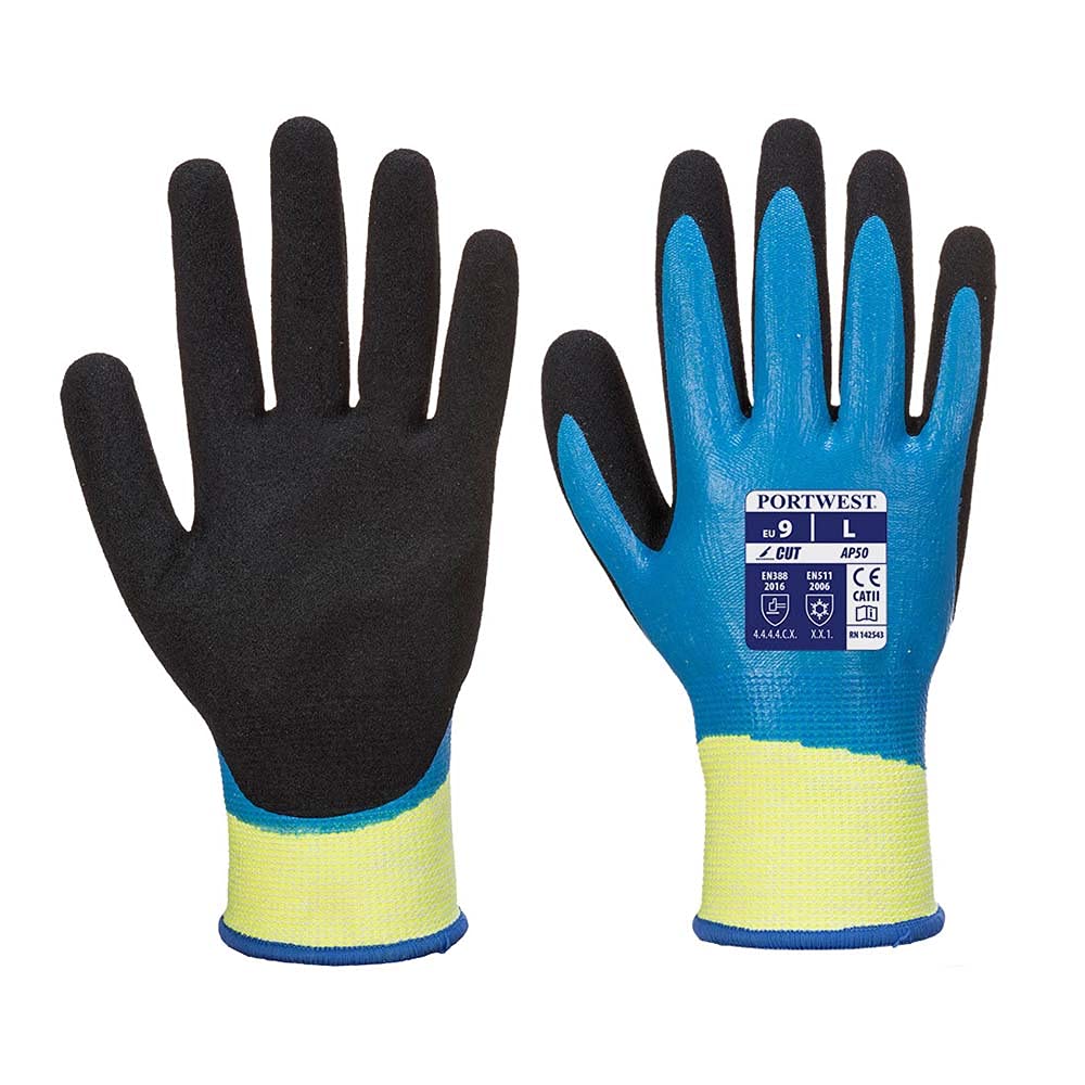 Portwest AP50 Aqua Cut Pro Glove Blue/Black, XX-Large