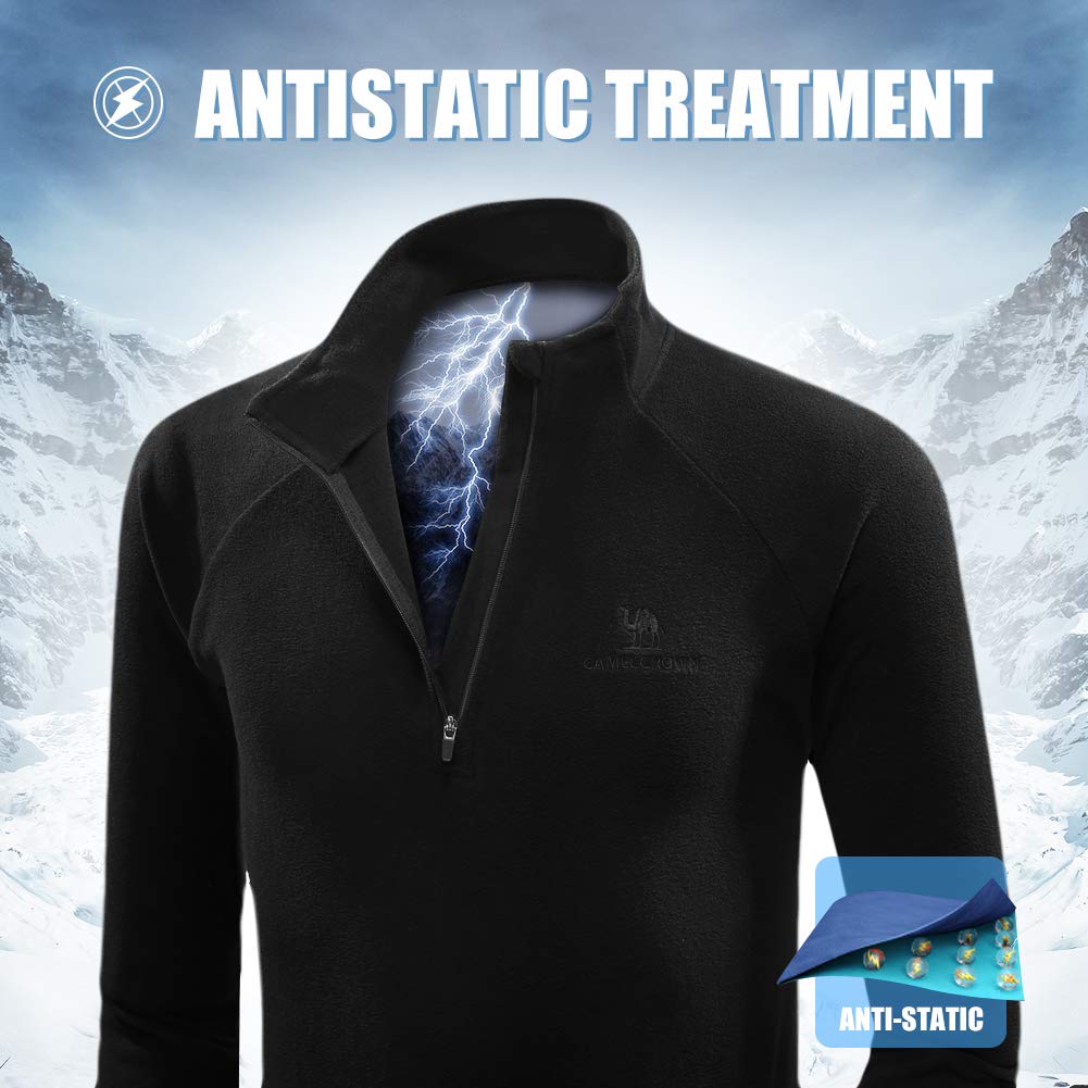 CAMEL CROWN Men\'s Fleece Jacket,Half-Zip Pullover Lightweight Soft Sweater for Fall and Winter