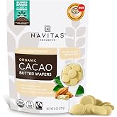 Navitas Organics Cacao Butter Wafers – For Hot Cocoa, Desserts, Baking & DIY Skincare Recipes – 100% Unrefined Food Grade Cac