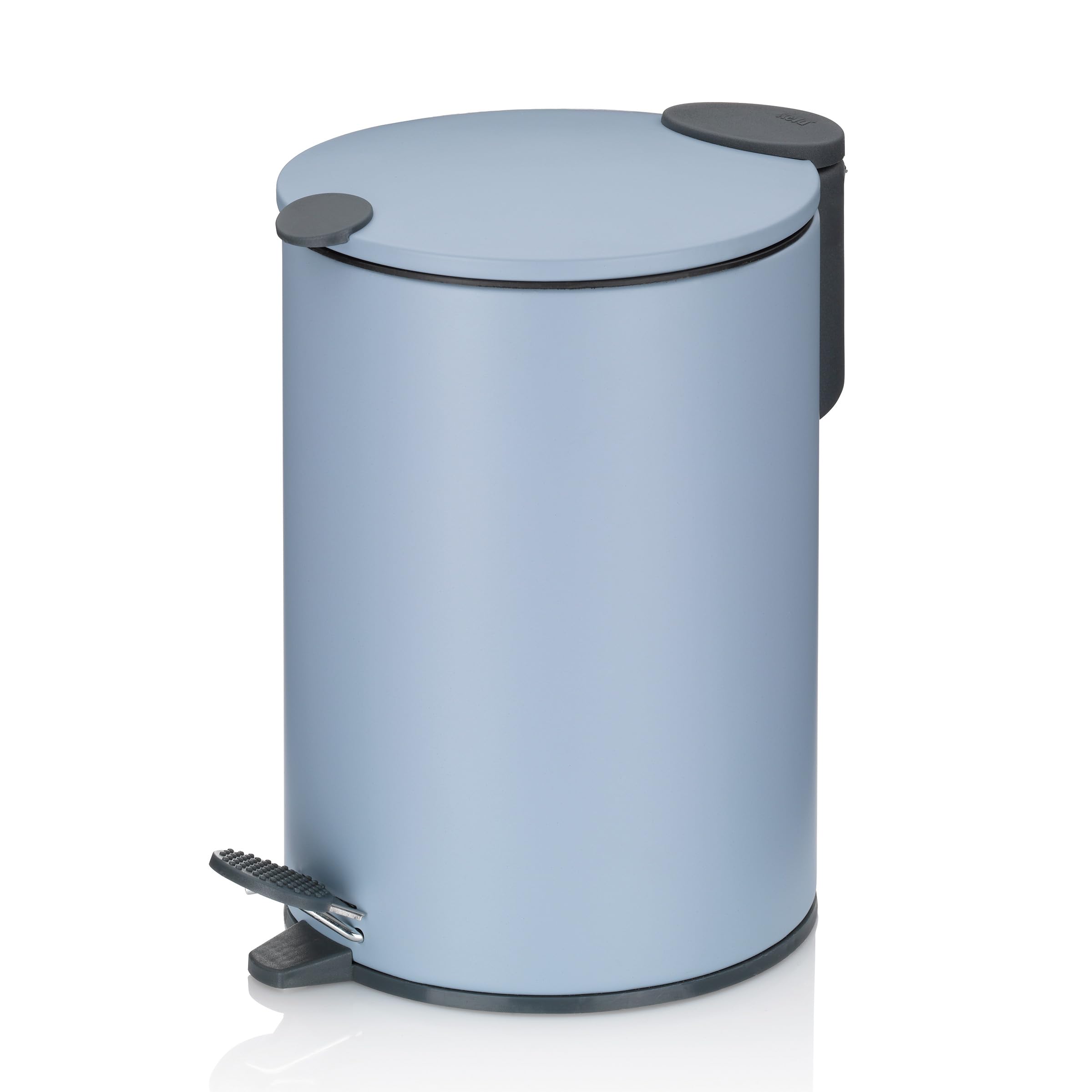 kela 23611 Dust Bin, 3 l, Silent Close, Metal, Mats, Fog Blue