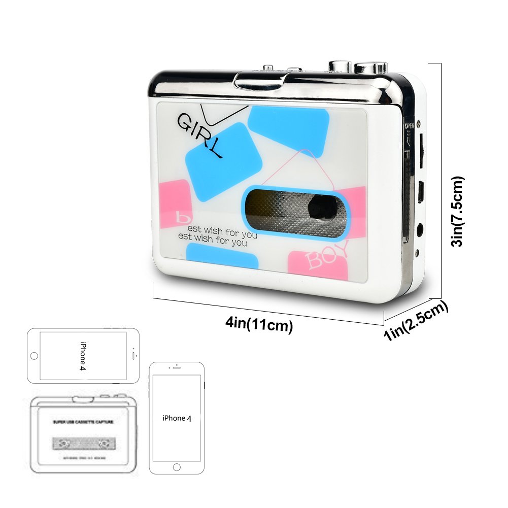 Portable Cassette Player/Cassette to MP3 Converter Capture Cassette
