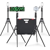 Flyrivergo Powered Wireless Laser Timer for Sprints with High Stand | Laser Sprint Timer System, Race Clock with Tripod for Speed Training/Lap/Track Field/Football/Bike/Motorcycle