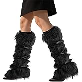 NICEYST Womens Faux Fur Leg Warmers Winter Furry Fuzzy Boot Cuffs Cover for Halloween Christmas Party Cosplay Costume