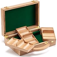 GSE Games & Sports Expert 300/500 Capacity Premium Solid Wood Poker Chip Case ONLY. Casino Wooden Poker Chip Case with…