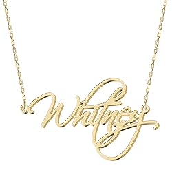 UMAGICBOX Personalized Whitney Name Necklace 18K