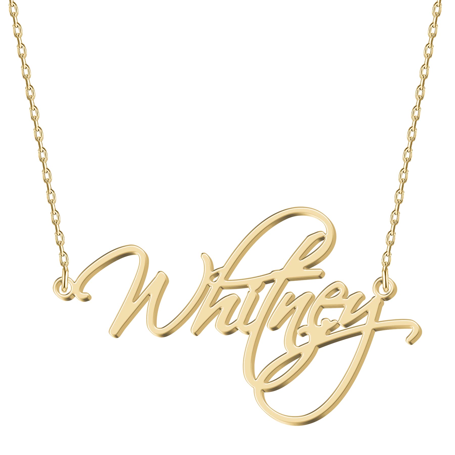 UMAGICBOX Personalized Whitney Name Necklace 18K