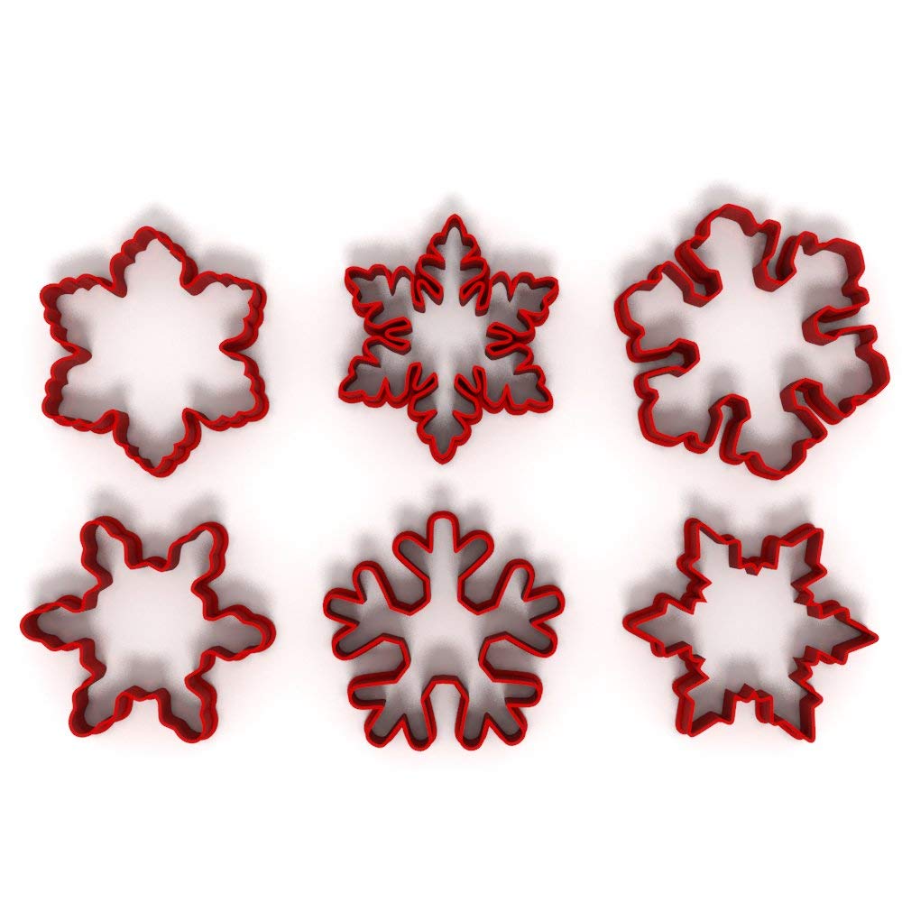 3CM MINI Snowflake Set of 6 Fondant Clay Cutters Cookie Decoration