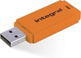 Integral 64GB Neon Orange USB 2.0 Flash Drive Stick Thumb Drive Plug Play
