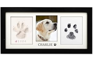 MYPAWLETS Paw Print Frame Kit,Dog/Cat Paw Print Kit,Soft Pawprint Clay&Clean Touch Ink Pad,Pet Paw Print Impression Kit with 