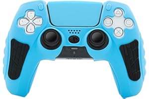 OLYGIVE PS5 Controller Cover Skin, Soft Anti-Sweat, Anti-Slip,and Dustproof Silicone Grip Protective Cover Case for PlayStation 5 Controller Grip - Blueblac