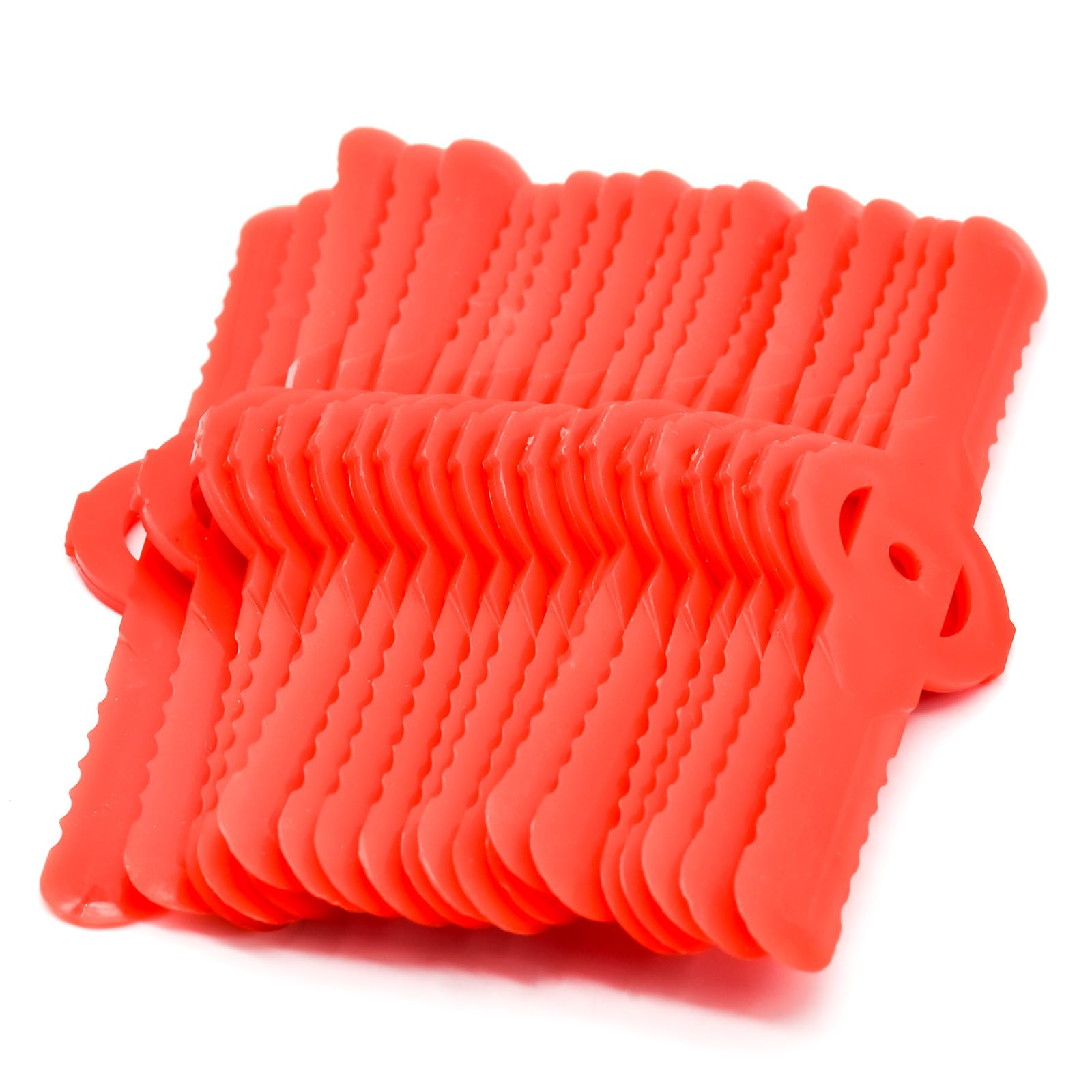 Skyzone 20 PCS Plastic Grass Strimmer Blades, 139mm Lawn Mower Blades Garden Mower Replacement Cordless Strimmer Cutting Blades (Red)