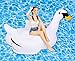 MarlJohns Giant Rideable Swan Inflatable Float Toy - Floatie Ride On Rideable Blow Up Summer Fun Pool Toy Lounger Floatie Raft for Kids & Adults - 76