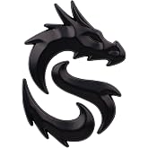Dragon Zinc Alloy Car Emblem - 3D Metal car Stickers Side Rear Tailgate Bumper Decal Name Plate Logo for Truck, SUV, Window (Black)