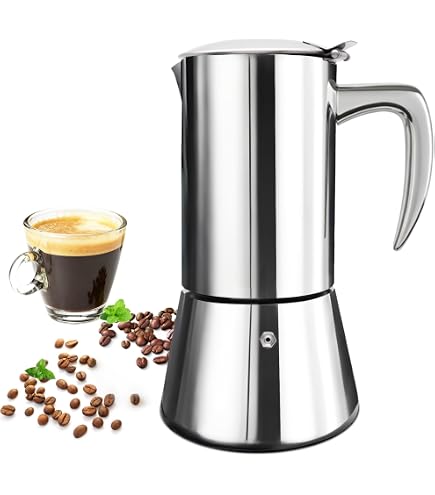 Amazon.com: Uncoated 2 Cup Moka Pot 304 Thickened Stainless Steel
