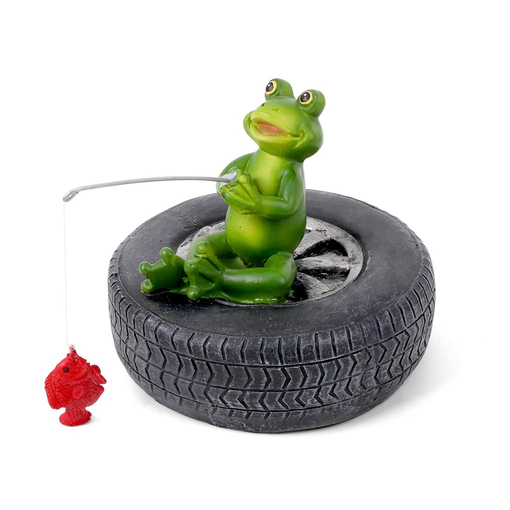 FineInno Floating Resin Frog Figurine Garden Decor Pond Statue Outdoor Ornament Accessories Float Frog Funny Craft Frog for Garden, Park, Pool, Pond (frog)