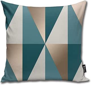 nonebrand Fundas de cojín geométricas triángulo, color verde azulado