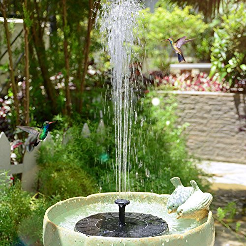 TOMONOLO Fountain Bird Bath, 8 Nozzles Floating Solar Water Pump, Outdoor, Garden (2018 Upgraded)