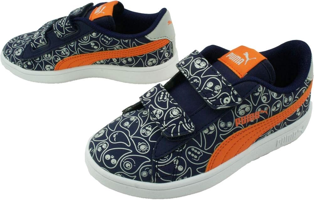 プーマ キッズ ジュニア スマッシュ V2 モンスター ファミリー スニーカー 男女兼用 02 ピーコート 17 0cm Puma プーマ 運動靴 スニーカー Amazon