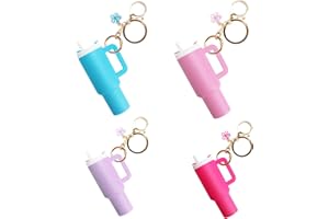 EROLPXE Mini Tumbler Keychain for Stanley Cup, Cute Mini Cup Keychain Chapstick Holder for Women Men Girls