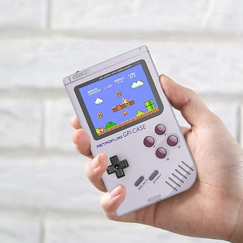 AKNES caso del gpi con frambuesa pi cero w & frambuesa pi disipador de calor con el sistema de altavoz de tarjeta sd de 32 gb retra del juego portátil