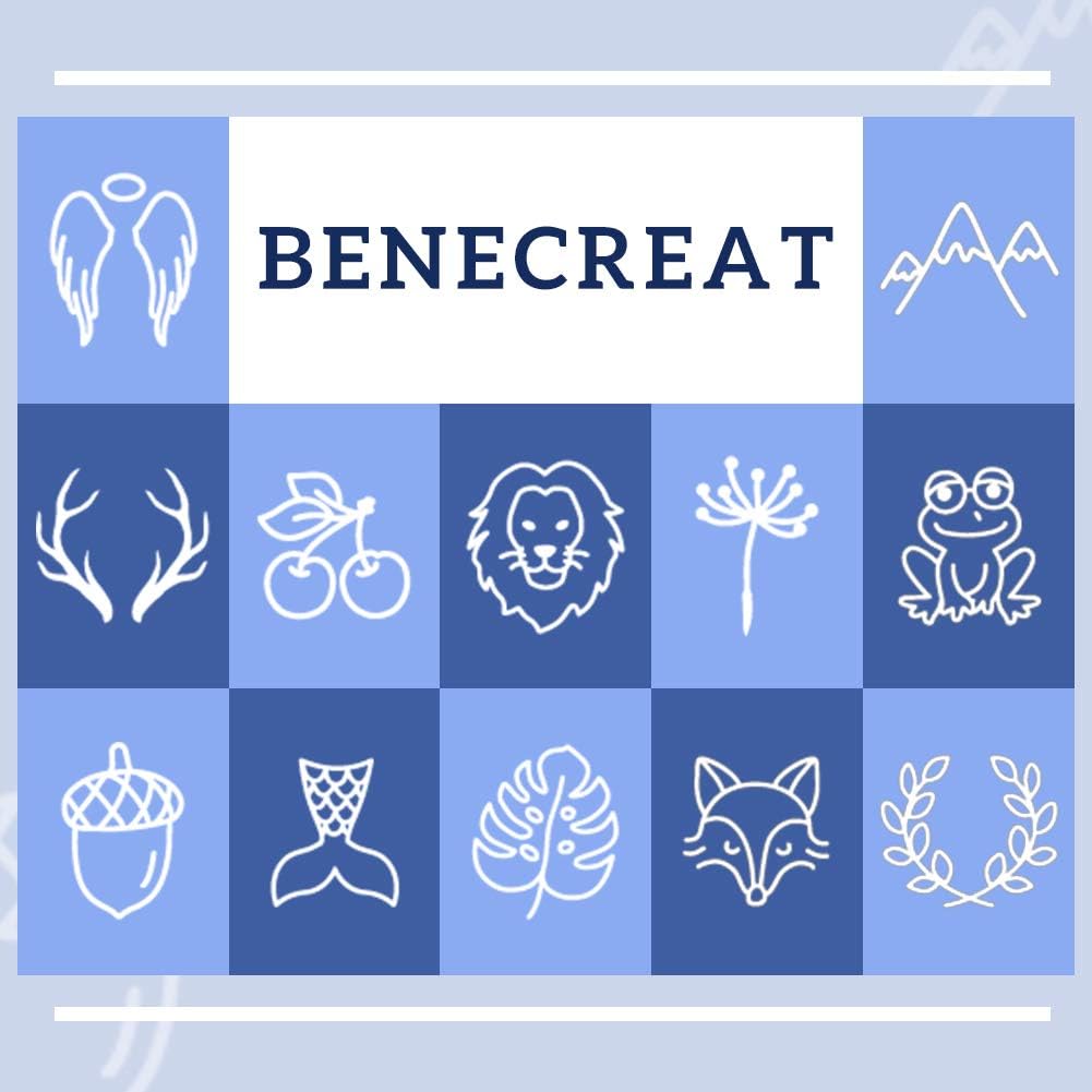 BENECREAT 12 Packs (6mm 1/4") Matte Design Metal Stamp Punches with Tool Case for Jewelry Wood Stamping Animals and Plants Theme - Image 5