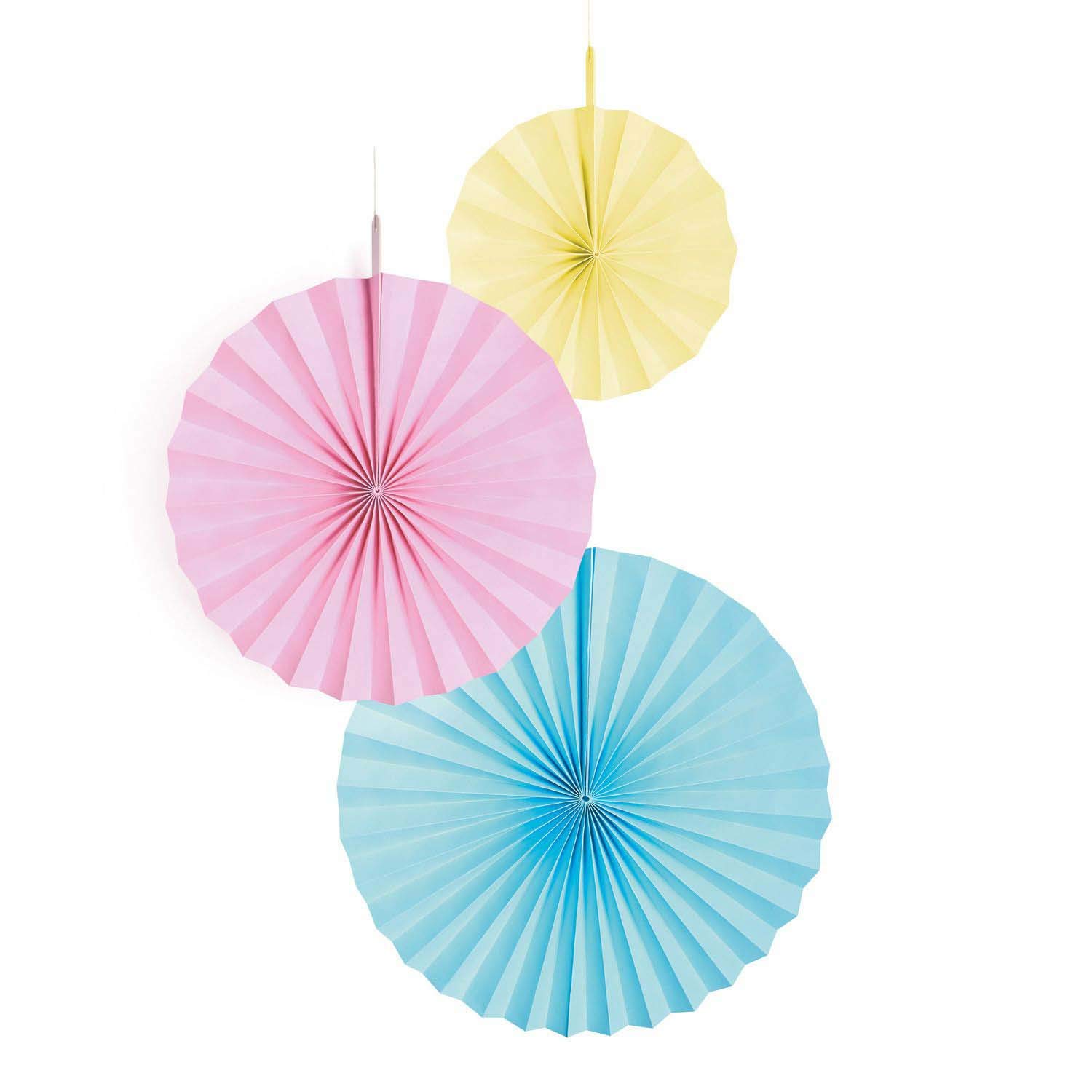 amscan 9904625 3 Rainbow Pastel Fans