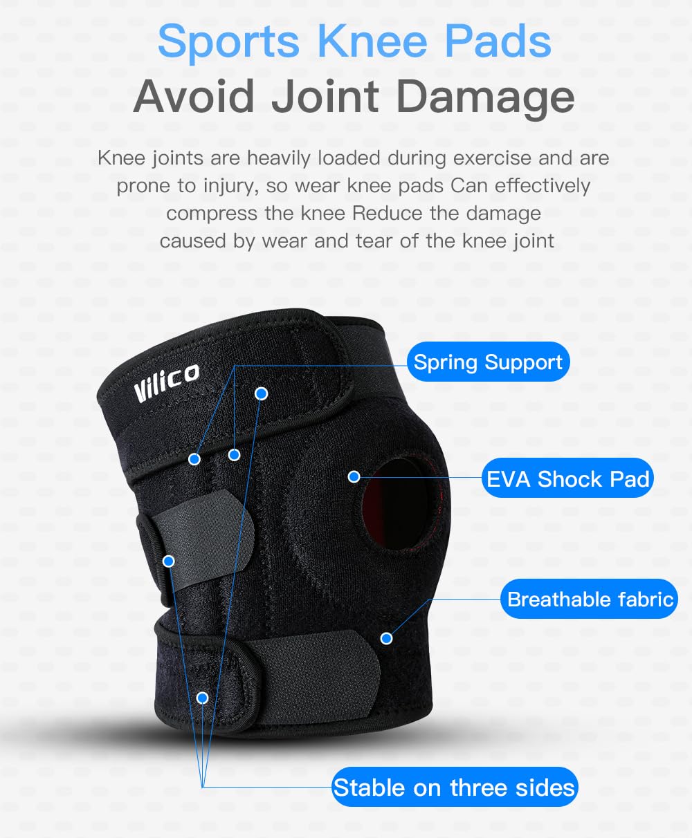Knee Brace Compression Sleeve Hinged Joint Support Open Patella Stabilizer Wrap