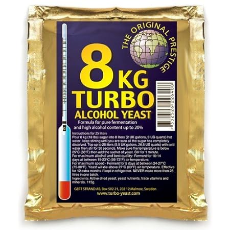 1x Prestige Turbohefe 8kg Turbo 18%-20% Alkohol Gärhefe Weinhefe
