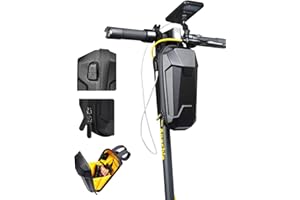 SYNAGY Scooter Handlebar Storage Bag with USB Charging Port, Electric Scooter Front Bags for Ninebot/Hiboy/Okai e Scooter Accessories, Waterproof Hard Shell