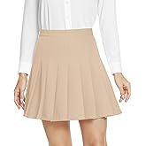Urban CoCo Women's Pleated High Waist Solid School Uniform Skirt