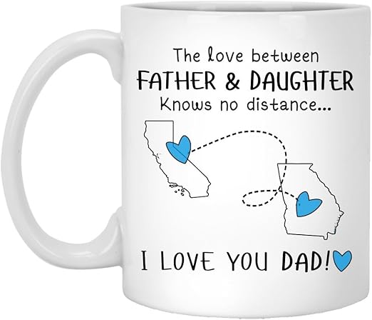 the love between father and daughter knows no distance mug
