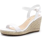 DREAM PAIRS Espadrilles Wedge Sandals for Women, Women's Open Toe Summer Dressy Sandals with Adjustable Ankle Strap and Soft Footbed