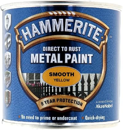 Hammerite Direct to Rust Metal Paint Smooth Yellow 250ml