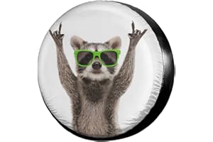 Foruidea Funny Raccoon Green Sunglasses Spare Tire Cover Dust-Proof Wheel Tire Cover Fit Trailer, RV, SUV and Many Vehicle 14