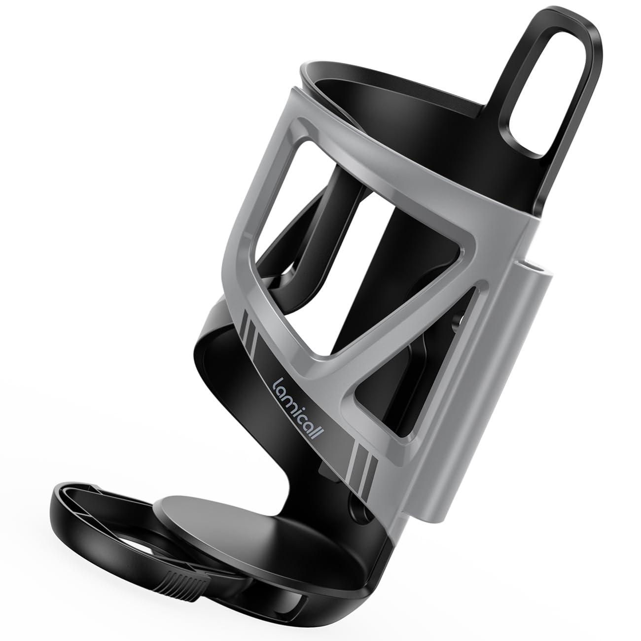 Quick Release Bicycle Water Bottle Holder & Cage Set – White Plastic, Wide Mouth – Camping & Hiking Cycling Accessory