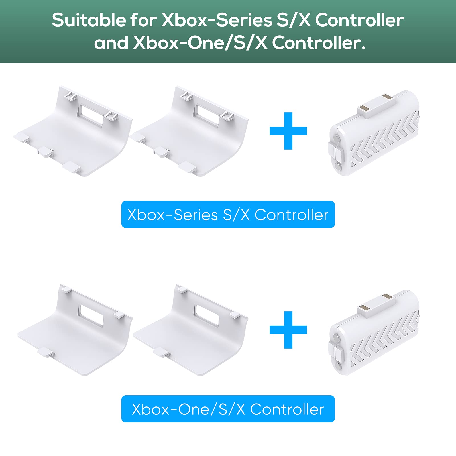 Upgraded Cooling Stand for Xbox Series S with Dual Cooling Fan 3 Level Adjustable Speed, Dual Controller Charger with LED Indicator USB Port -800mAh Rechargeable Battery Pack for XSX|S/One S/One X/One