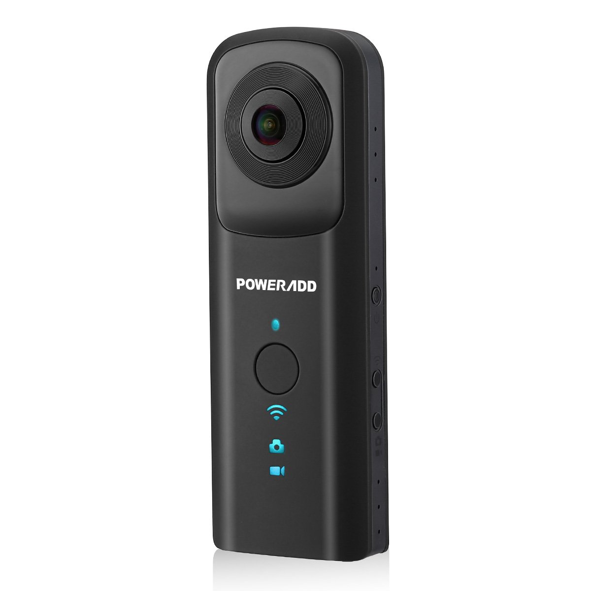 Poweradd 360 Degree Paranomic Protable Wireless Digital Video Camera,Dual 210 Fisheye Lens,1920 x 960@30fps Full HD,SD Card Not Included
