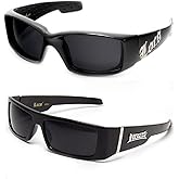 Locs 2 Pair Gangster Sunglasses - 1 9052 Black & 1 9058 Black