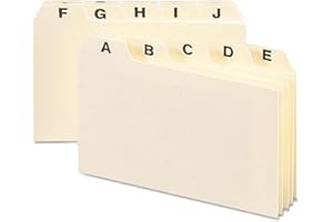 Smead Alphabetic Card Guides, 1/5-Cut Tab, 6 x 4-Inches, Heavy Manila, 25-Pack (56076)