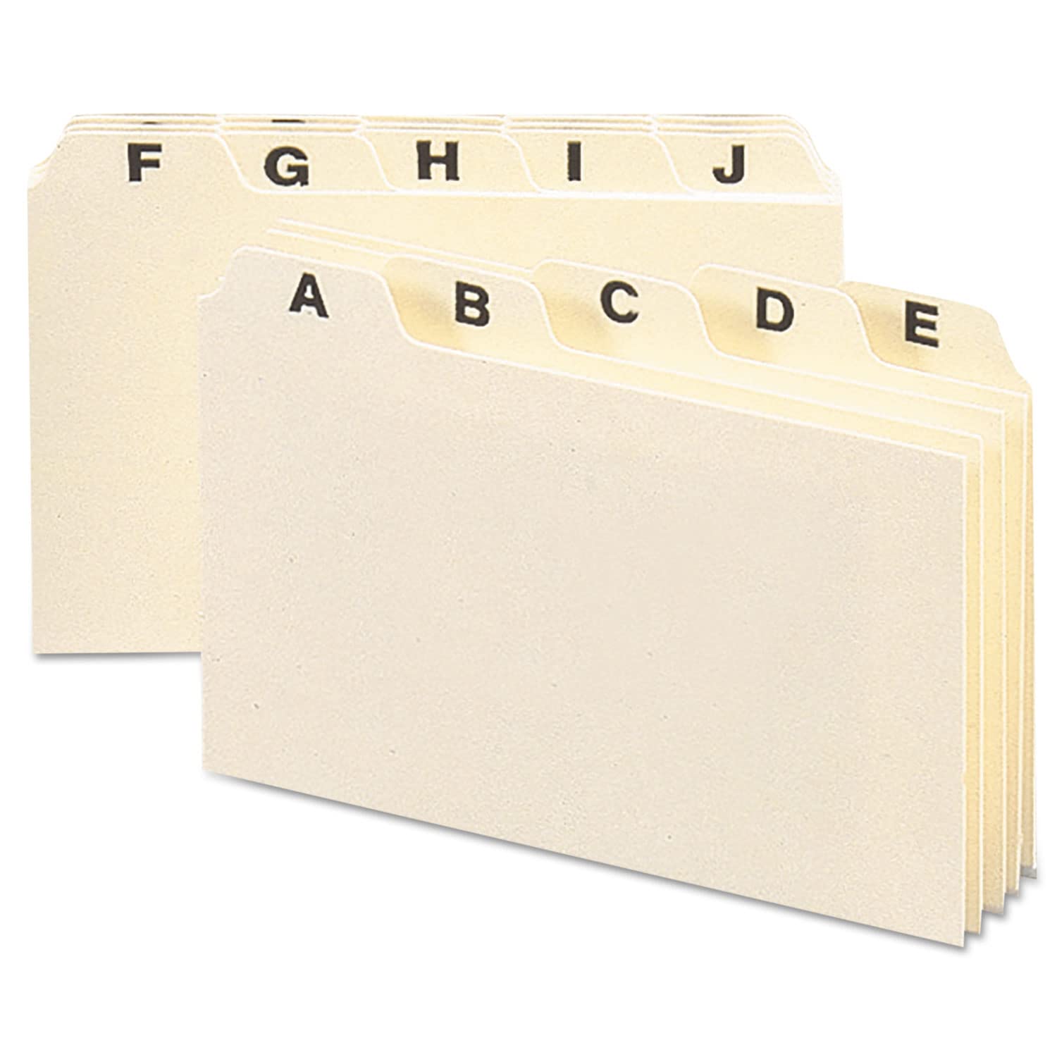 Smead Card Guide, Plain 1/5-Cut Tab (A-Z), 6"W x 4"H, Manila, 25 per Set (56076)