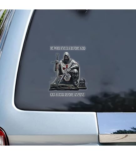 2er-Set Ritter-Aufkleber (10,5x15 Cm) – Vinyl, Wetterfest, UV-geschützt – Für Auto, Laptop, Notebook – Mittelalter-Fantasy Deko (DK18)