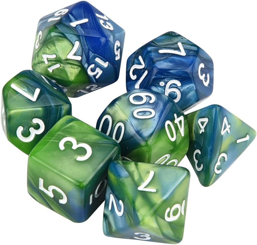 HOTSELL Acrylic Dice ㄥ〕Rainbow Dice Polyhedral Dice 7pcs/ Sets DND MTG RGP Role-Playing Game for Adult Children D&D Game