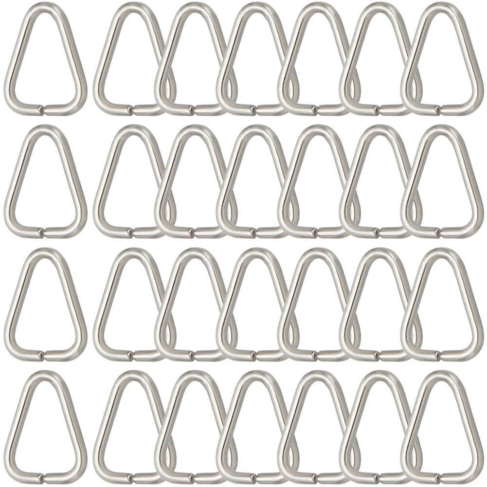 SOFPLATE 1 Box 1000Pcs Triangle Open Rings Metal Jump Ring 6.5mm 304 Stainless Steel Jumping Rings Connectors Pinch Clip Bails Clasp Hooks for jewellery Making Findings Earrings Bracelet Necklace Craf