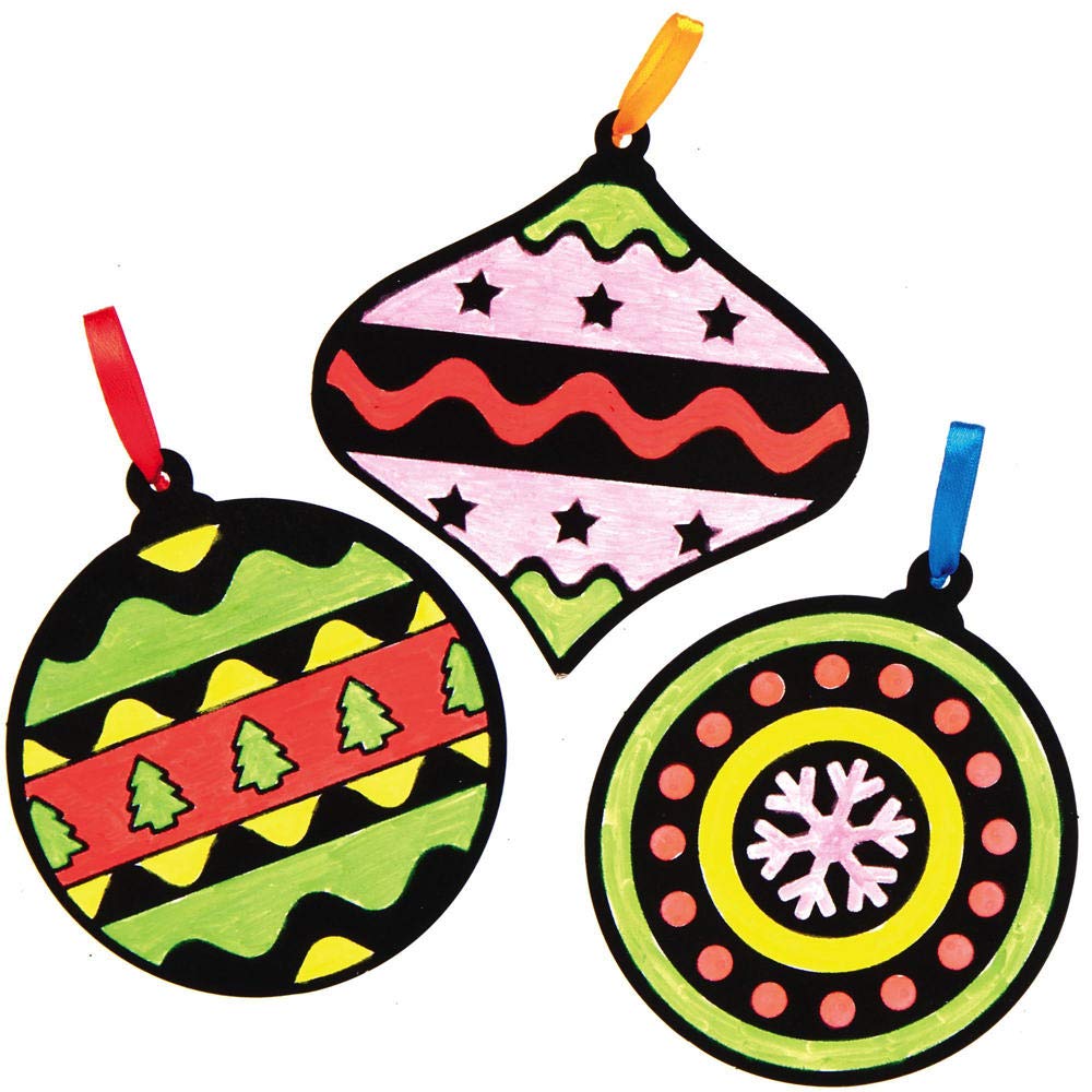 Baker Ross AX572 Christmas Bauble Fuzzy Art Decorations, Pack of 15 - Image 5