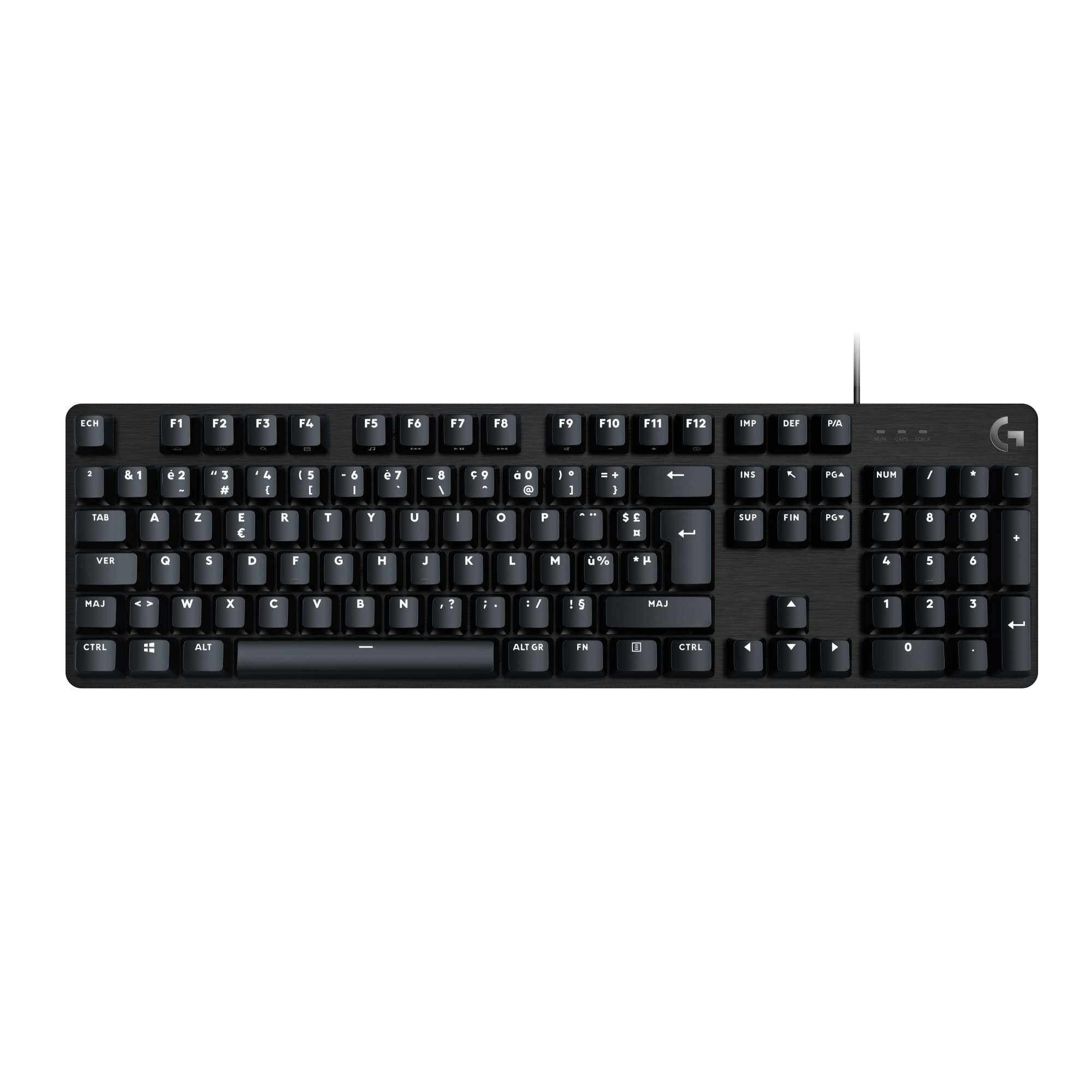 Logitech G 413 SE Full-Size Tastiera da gioco meccanica - Tastiera retroilluminata con interruttori meccanici tattili, Anti-Ghosting, per Windows e macOS, formato AZERTY belga - Nero