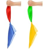 Hestya 2 Pcs Color Changing Magic Silk Scarves for Magician Tricks | Magician Props for Stage, Four-color Silk, Red Blue Green Yellow, Professional Accessories, Street Performance Tricks