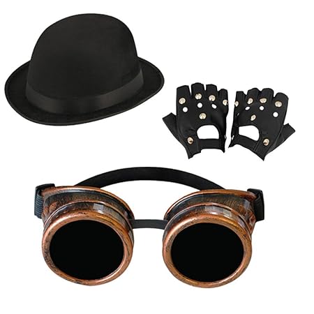 ILOVEFANCYDRESS STEAMPUNK ODER DAMPFROCKER KOSTÜM ZUBEHÖR 3 VERSCHIEDENE HÜTE STEHEN ZUR AUSWAHL//== MELONE 58cm KOPFUMFANG==