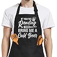 SANDJEST Mens Aprons with Pockets Funny Apron for Men BBQ Kitchen Cooking Aprons for Birthday Christmas Aprons Gifts