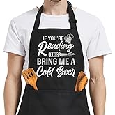SANDJEST Men's Aprons with Pockets - Funny Aprons for Men BBQ, Kitchen, Cooking - Gifts for Birthday, Birthday